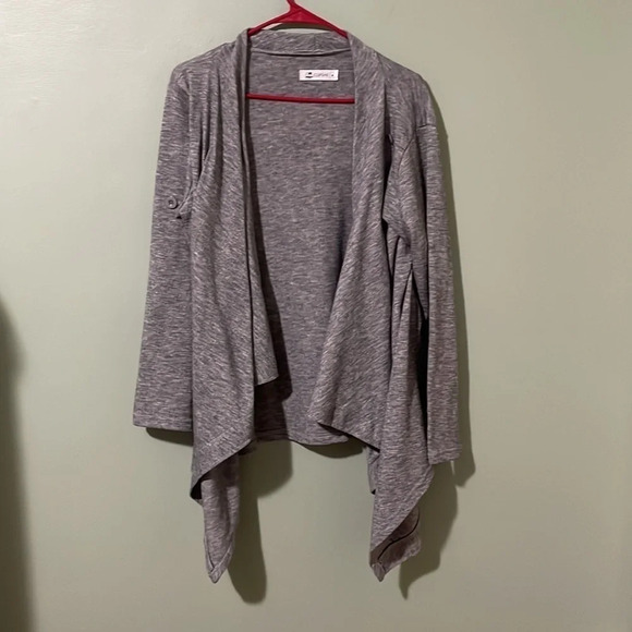 CUPSHE Crossover button wrap Cowl Neck Sweater Cardigan grey size medium - Picture 3 of 8